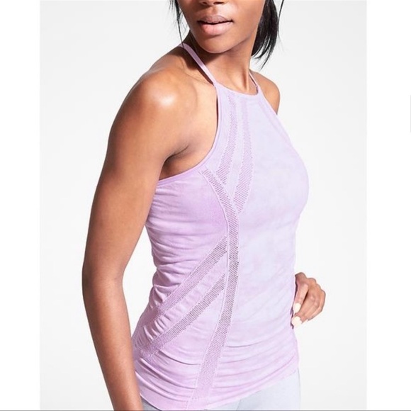 Athleta Tops - Athleta Headstand Seamless Tank M Violet Mist Mesh Breathable Workout Yoga